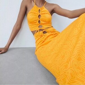 New Zara Orange Abstract Set